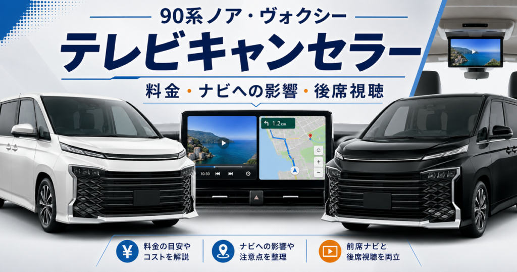 90系ノア・ヴォクシーのテレビキャンセラー料金とナビ・後席視聴の条件