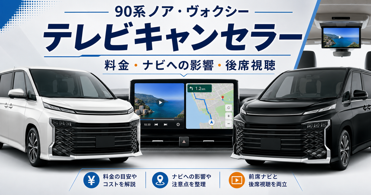 90系ノア・ヴォクシーのテレビキャンセラー料金とナビ・後席視聴の条件