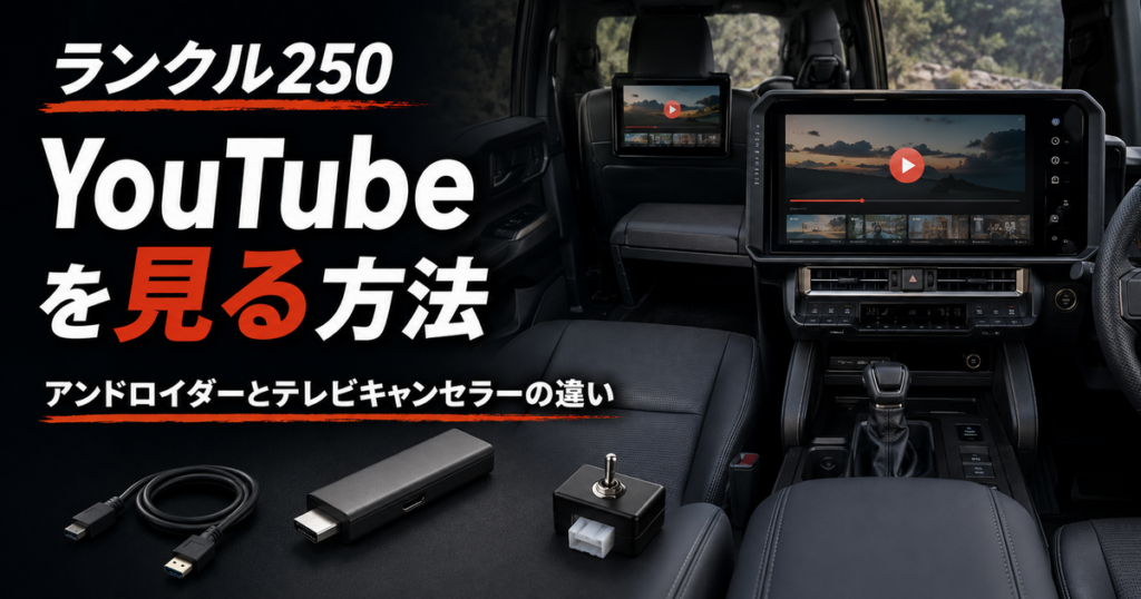 ランクル250でYouTubeを見る方法とアンドロイダー・テレビキャンセラーの違い